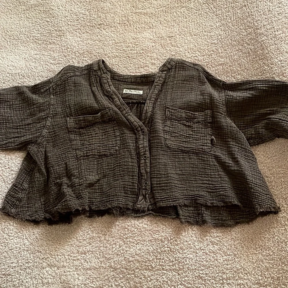 Free People Leanne Cropped Shirt - Picture 4 of 5